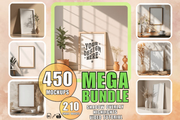 Download Frame Mockup Bundle PSD Wall Art Mockups - Frame mockup bundle Collection