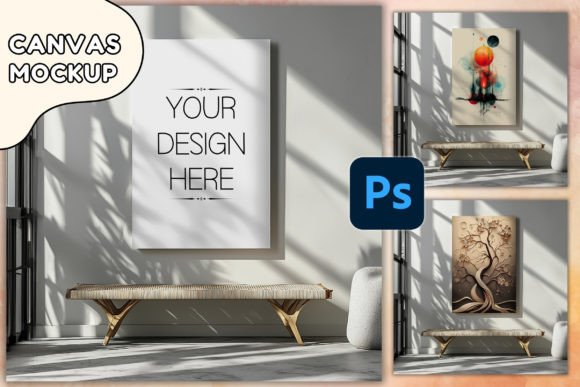 Download Canvas Mockup PSD Poster Mockup Wallart - Mockup psd Collection